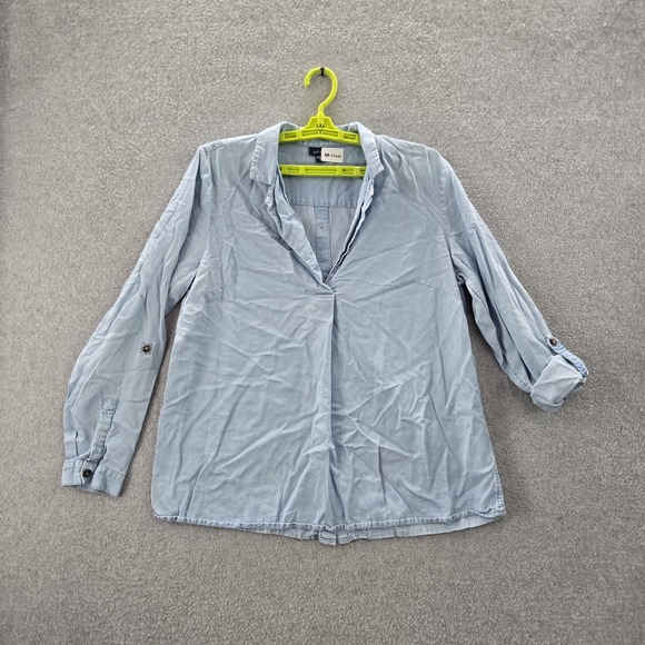 J. Jill Tops - J. Jill Women Button Up Shirt M Blue Denim Collared Front Pullover